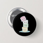 積み重ねられたマシュマロ 缶バッジ (正面&裏面)