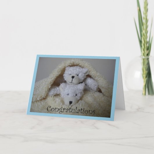 積み重ねられた双子のお祝い カード (正面)