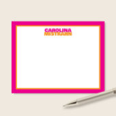 積み重ねられた名前のピンクオレンジ枠がかわいいステーショナリー ノートカード