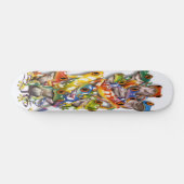 積み重ねられた多色のなカエルのスケートボード スケートボード (横)