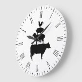 積み重ねられた家畜 ラージ壁時計 (傾斜)