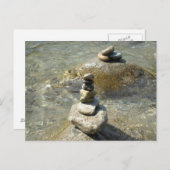 積み重ねられた石の郵便はがき ポストカード (正面/裏面)