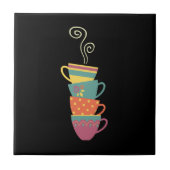 積み重ねられた磁器のキュプラ、紅茶、コーヒー蒸し タイル (正面)