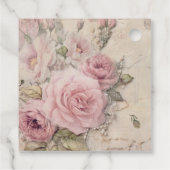 積み重ねられた花のティーカップのエフェメラ・ブライダルシャワー フェイバータグ (裏面)