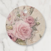 積み重ねられた花のティーカップのエフェメラ・ブライダルシャワー フェイバータグ (裏面)