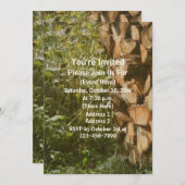 積み重ねられた薪が落ちる自然 招待状 (正面/裏面)