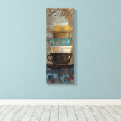 積み重ねコーヒーカップ キャンバスプリント (インサイチュ (ウッドフロア))