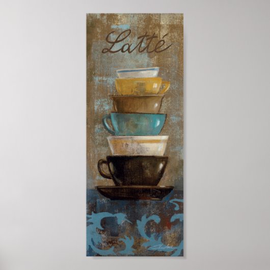 積み重ねコーヒーカップ ポスター (正面)