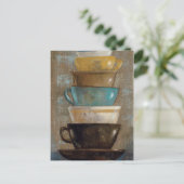 積み重ねコーヒーカップ ポストカード (スタンド正面)