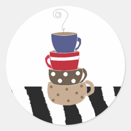 積み重ねコーヒーカップ ラウンドシール (正面)