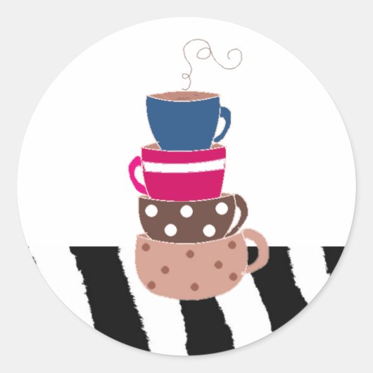 積み重ねコーヒーカップ ラウンドシール (正面)