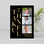 積み重ねチャームホイル卒業写真サンキューカード 箔招待状 (立ち正面)