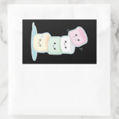 積み重ねマシュマロ 長方形シール (バッグ)