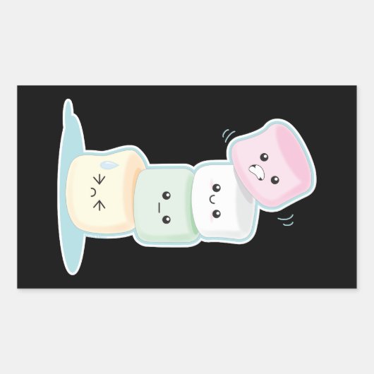 積み重ねマシュマロ 長方形シール (正面)