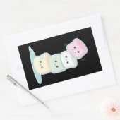 積み重ねマシュマロ 長方形シール (封筒)