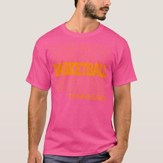 積み重ねレタリングのモダンバスケットボール Tシャツ (正面)