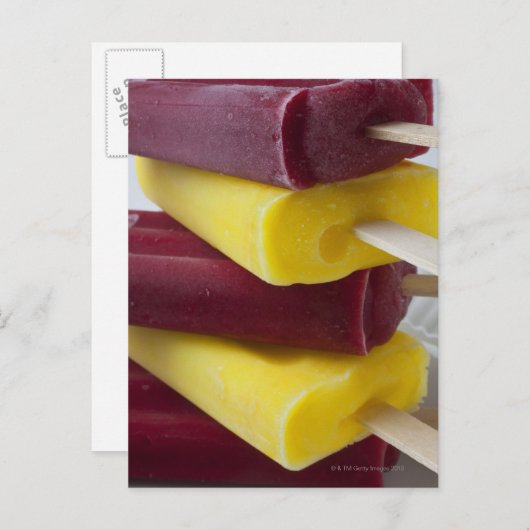 積み重ね凍っていられたアイスポップ、アイスクリーム ポストカード (正面/裏面)