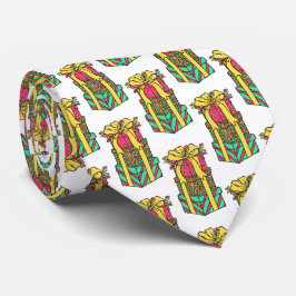 積み重ね包まれたクリスマスプレゼントクリスマス ネクタイ