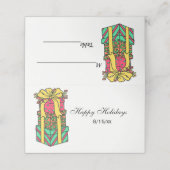 積み重ね包まれたクリスマスプレゼントクリスマス プレイスカード (外部開封)