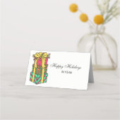 積み重ね包まれたクリスマスプレゼントクリスマス プレイスカード (正面)