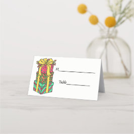 積み重ね包まれたクリスマスプレゼントクリスマス プレイスカード