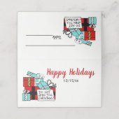 積み重ね包まれたクリスマスプレゼントクリスマス プレイスカード (外部開封)