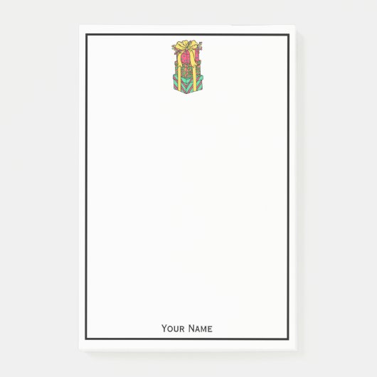 積み重ね包まれたクリスマスプレゼントクリスマス ポストイット (正面)