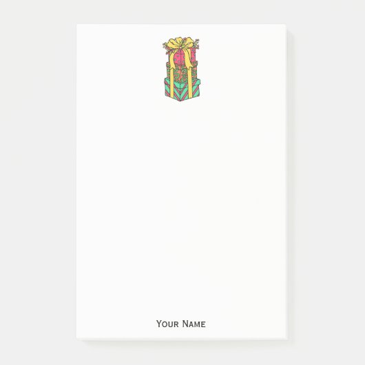 積み重ね包まれたクリスマスプレゼントクリスマス ポストイット (正面)