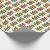 積み重ね包まれたクリスマスプレゼントクリスマス ラッピングペーパー (角)