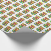 積み重ね包まれたクリスマスプレゼントクリスマス ラッピングペーパー (角)