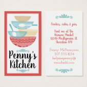 積み重ね料理ベーキング混合鉢ギフトラベルカード (正面&裏面)