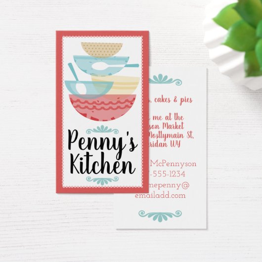 積み重ね料理ベーキング混合鉢ギフトラベルカード (デスク)