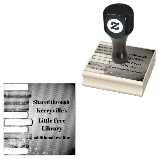 積み重ね本デザイン木印 ラバースタンプ (押印)