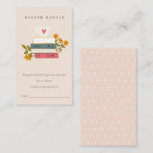 積み重ね本フローラおむつラッフルムマベビーシャワー エンクロージャーカード (正面/裏面)
