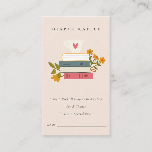 積み重ね本フローラおむつラッフルムマベビーシャワー エンクロージャーカード (正面)