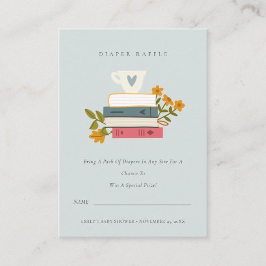 積み重ね本フローラおむつラッフルムマベビーシャワー エンクロージャーカード (正面)