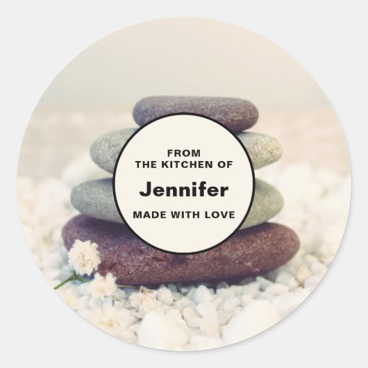 積み重ね石瞑想式厨房 ラウンドシール (正面)