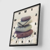 積み重ね石瞑想的なケルン スクエア壁時計 (傾斜)