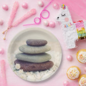 積み重ね石瞑想的なケルン ペーパープレート (パーティー)