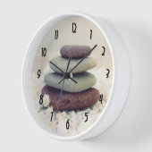 積み重ね石瞑想的なケルン 壁時計 (傾斜)