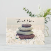 積み重ね石瞑想的ケアンありがとう サンキューカード (スタンド正面)