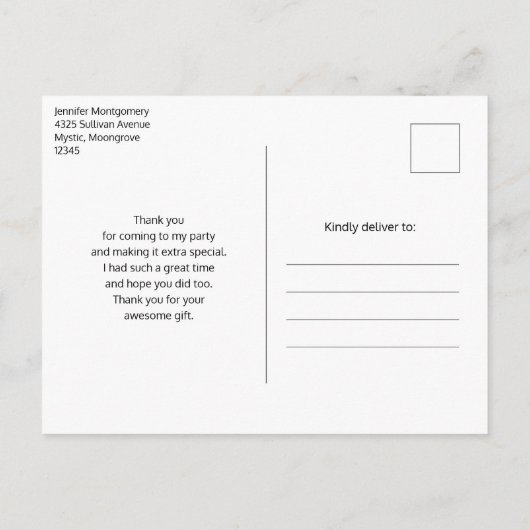 積み重ね石瞑想的ケアンありがとう ポストカード (裏面)