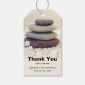積み重ね石瞑想的ケアン誕生日ありがとう ギフトタグ (正面)