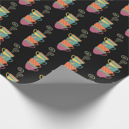 積み重ね磁器のキュプラ、紅茶、コーヒー蒸気 ラッピングペーパー