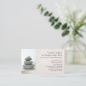 積み重ね禅ホリスティック石の健康と健康 名刺 (スタンド正面)
