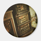 積み重ね素朴られた木箱の箱が色あせた マグネット (正面)