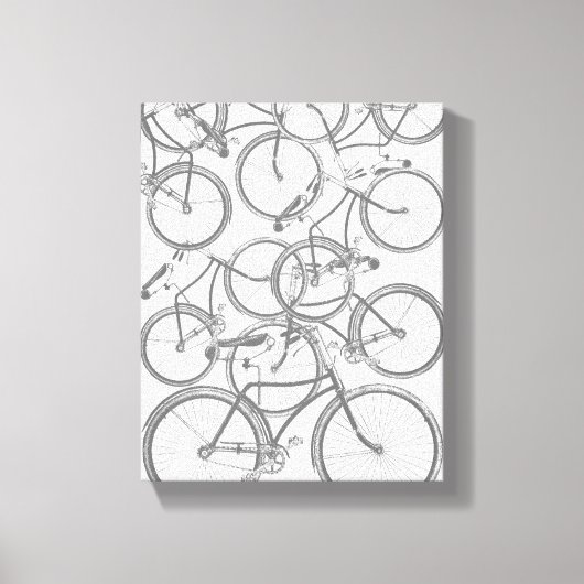 積み重ね自転車 キャンバスプリント (正面)