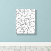 積み重ね自転車 キャンバスプリント (インサイチュ (ウッドフロア))