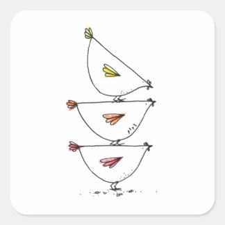 積み重ね鶏スクエアステッカー スクエアシール