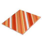 積層されたキャンディーのようなストライプ - オレンジと白 タイル (側面)